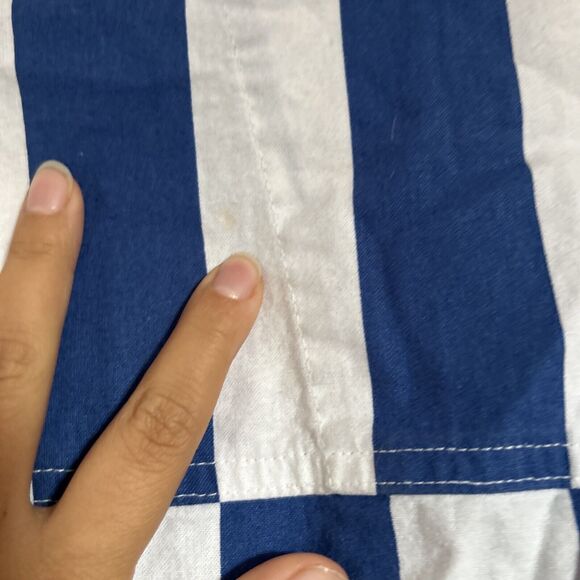 Vintage "The Nutter" Striped Short Sleeve Button Up Blue Shirt Size Small - Picture 8 of 9